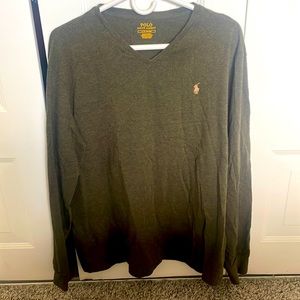 Polo Ralph Lauren L v-neck long sleeve dark green crew shirt - never been worn
